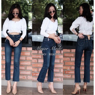 Ruige Jeans กางเกงยีนส์ขาม้าฟอกสีเข้ม•No.Rg6515