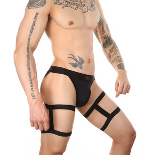 ชุดชั้นในจีสตริงสายคล้องขาผ้าแถบ Jockstrap Thongs สําหรับผู้ชาย