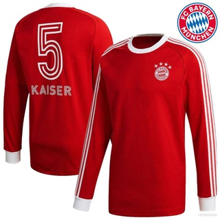 Ftb Bayern Munchen F.C. เสื้อกีฬาแขนยาว ลายทีมชาติฟุตบอล Kaiser No.5 พลัสไซซ์