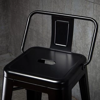 AiHome เก้าอี้บาร์ เก้าอี้บาร์เหล็กมีพนังพิง ใช้ตกแต่งร้าน คาเฟ่ 43x43x98 cm