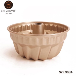 (Chefmade แท้) พิมพ์เค้ก พิมพ์เค้กปล่อง พิมพ์ปล่องเกลียวสีทอง แบบ Non-stick พิมพ์ Bundt WK9084