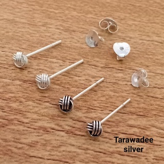 ต่างหูเงินแท้92.5 ต่างหูตะกร้อเงินแท้ ตุ้มหูเงินแท้ ต่างหูเงินแท้ Sterling silver earrings