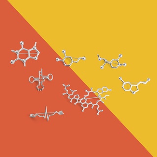 Serotonin Molecules กระเป๋าเข็มกลัดเคลือบเคมีสําหรับนักเรียน