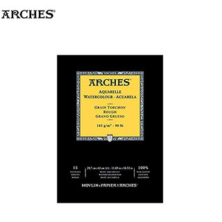 Arches(อาร์เช่) สมุด (สันกาว) 185g 29.7x42cm (A3) 15 แผ่น ผิวหยาบ 1795225