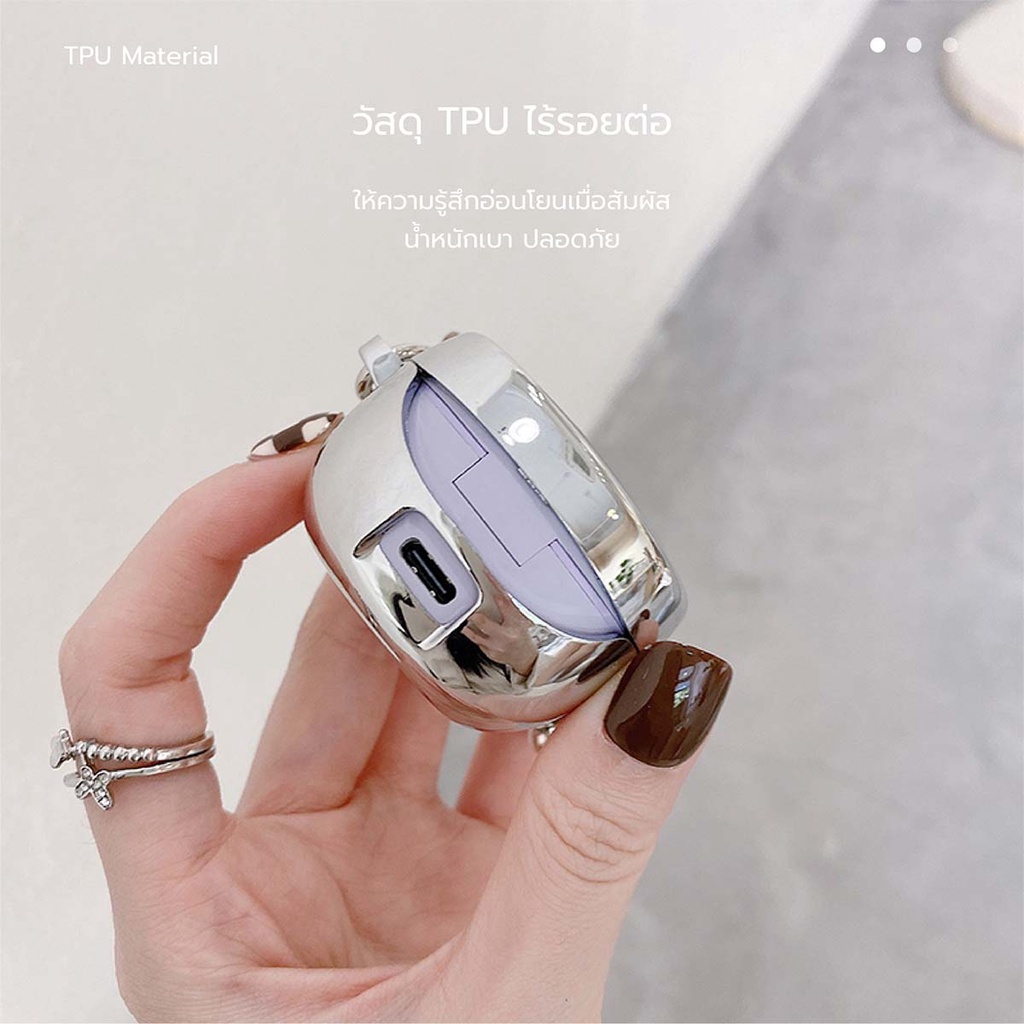 Moreno เคสหูฟัง Baseus WM01 TWS เคสกันกระแทก TPU เคสซิลิโคนชุบเลเซอร์ ป้องกันฝุ่น - รูปที่ 2