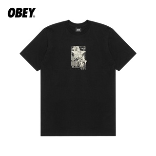 Obey เสื้อยืดคอกลม แขนสั้น พิมพ์ลายตัวอักษร ดาว แฟชั่นฤดูใบไม้ผลิ และฤดูร้อน สําหรับผู้ชาย และผู้หญิง