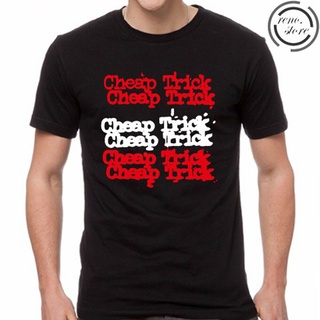 เสื้อแขนสั้น พิมพ์ลายโลโก้ Cheep Trick สําหรับผู้ชายS-5XL