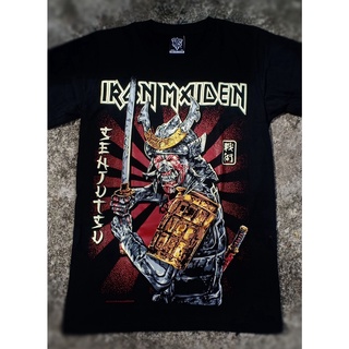 เสื้อยืดโอเวอร์ไซส์เสื้อยืดผ้าฝ้าย พิมพ์ลาย NTS353 NTS IRON MAIDEN BRITISH HEAVY METAL ROCK BAND SAMURAI EDDIE SENJUTSU