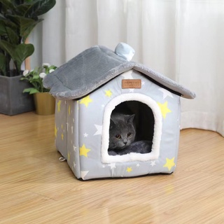 🐾Kitty Pet🐾 Pet Villa บ้านแมว บ้านสุนัข(ทรงบ้านสี่เหลี่ยมสีหวาน)ที่นอนแมว ที่นอนสุนัข เตียงสัตว์เลี้ยง