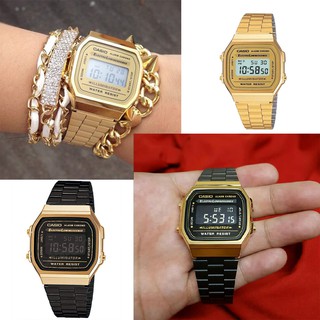 Casio นาฬิกาข้อมือผู้หญิง สายสแตนเลส Stainless Steel A168