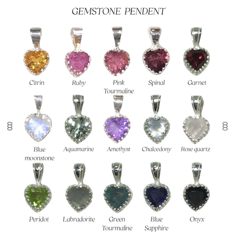 Winterwinter Jewelry Silver925 : Best seller! เครื่องประดับเงินแท้925 สร้อยคอจี้รูปหัวใจ พลอยแท้