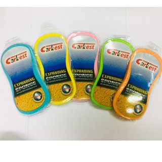 CARBEST sponge ฟองน้ำล้างรถ ฟองน้ำ เช็ดรถ อเนกประสงค์ รุ่น expand 1 ชิ้น ฟองน้ำสูญญากาศ คละสี