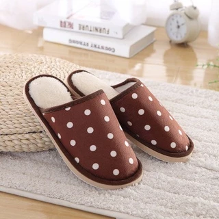 รองเท้าใส่ในบ้าน พื้นยาง กันลื่น slipper สลิปเปอร์ ลายจุด เท้าอวบเพิ่ม 1 ไซส์🔴🟣🔵🔘