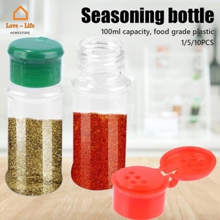 ขวดพลาสติก พร้อมฝาปิด สีสันสดใส สําหรับใส่เครื่องเทศ เกลือ พริกไทย เครื่องปรุง บาร์บีคิว