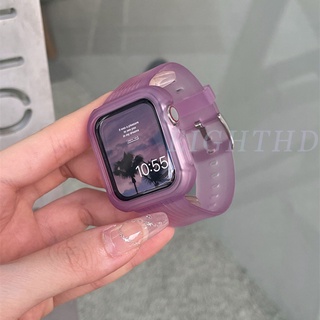 สายนาฬิกาข้อมือยาง แบบใส ผิวด้าน สําหรับ Smart Watches Series 8 7 6 SE 5 4 3 2 1 ขนาด 41 มม. 45 มม. 44 มม. 42 มม. 40 มม. 38 มม.