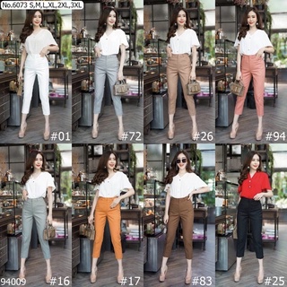 S-3X👖กางเกงขา 7 ส่วน ทรงสวยมาก ผ้าเนื้อดีมาก ไม่ขนไม่ขุย ใส่สบาย ยืดหยุ่นนิดๆ ใส่กระชับเก็บทรง High Quality