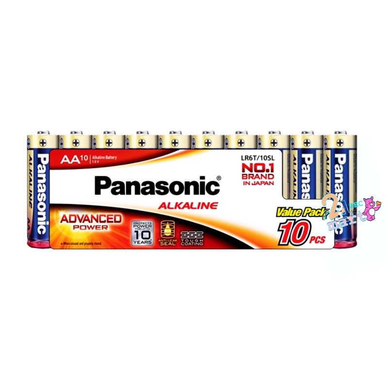 ถ่าน Panasonic อัลคาไลน์ ของแท้ 100% AA (Alkaline) แพ็ค 10