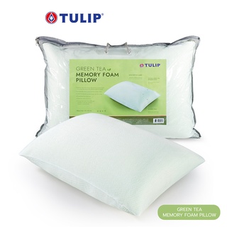 Tulip หมอนหนุน Green Tea Memory Foam หมอนหนุนสุขภาพ หมอนหนุนอบกลิ่นชาเขียวธรรมชาติ ช่วยดูดซับกลิ่น ทำให้ผ่อนคลาย