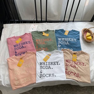 เสื้อยืดOversize ลายWhiskey Soda✅พร้อมส่ง❗️