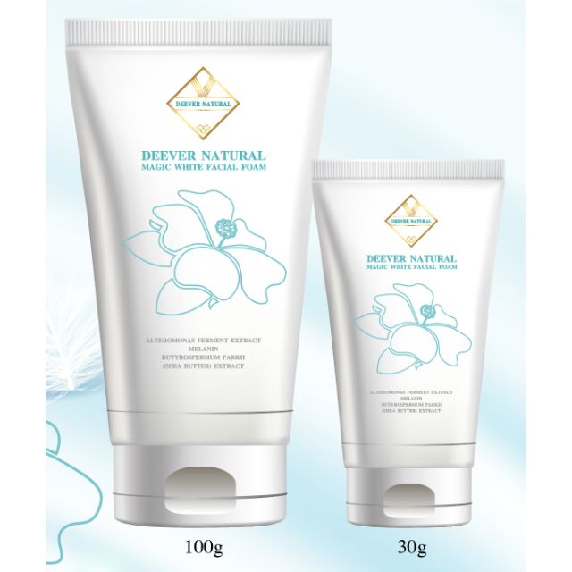 Deever natural magic white facial foam (ผลิตภัณฑ์ทำความสะอาดผิวหน้า)