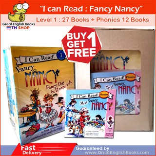 *มีเก็บปลายทาง* หนังสือเด็กภาษาอังกฤษ I can read : Fancy Nancy  (level 1) 27 เล่ม ฟรี Phonics 12 เล่ม