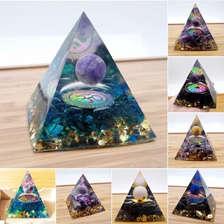 Amethyst Crystal Sphere Orgonite Pyramid Obsidian Chakra Energy Orgone Stone