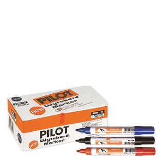 ไพล็อต ปากกาไวท์บอร์ด สีน้ำเงิน/ดำ แพ็ค 12 ด้าม101337PILOT Whiteboard Pen B/Bl 12Pcs/Pack Pilot Whiteboard Pen Blue/Blac