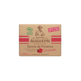 Maitre Augustin Provence Soap Pomegranate สบู่ออแกนิค โปรวองซ์ โซป ปอมเมอเกรเนท กลิ่นทับทิม แพค 2 ก้อน (2*100 g)