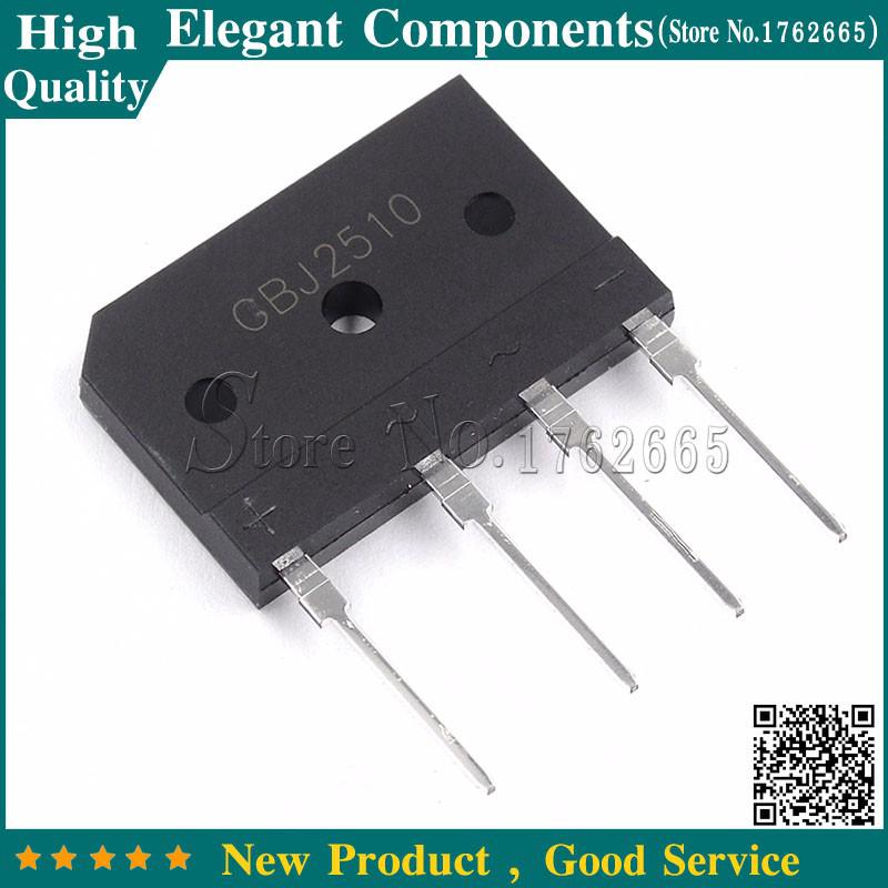 10PCS/Lot GBJ2510 25A 1000V Diode Bridge Rectifier Free Shipping