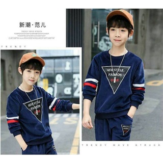 ชุดกันหนาวเด็กชาย​ มี​ 3 สี​ เซทเสื้อกางเกงกันหนาว