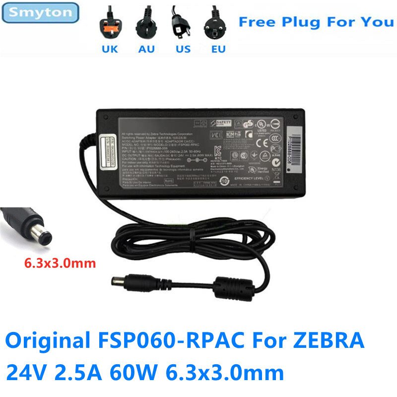FSP060-RPAC 24V 2.5A 60W AC Power Adapter สําหรับ ZEBRA GK420 GX420D GX420T GK420D GK420T เครื่องพิม