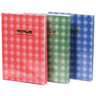 สมุดปกแข็งลายสก๊อต (80 แผ่น/เล่ม) Venus 9/100 Plaid hardcover book (80 sheets / book) Venus 9/100