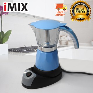 I-MIX Moka Pot หม้อต้มกาแฟสด ไฟฟ้า มอคค่าพอท ไฟฟ้า สำหรับ 6 ถ้วย สีฟ้า