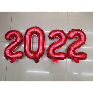 ป้ายบอลลูน ป้ายลูกโป่ง ปี 2022 เครื่องประดับประจำปีใหม่ 2022 ขนาด 12 นิ้ว