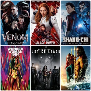 DVD หนังแอคชั่น ☆Venom2☆Shang-Chi☆BlackWidow☆☆Aquaman☆WonderWoman1984☆Justice League - มัดรวม 6 เรื่องดัง #แพ็คสุดคุ้ม