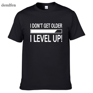 เสื้อยืดผ้าฝ้าย แขนสั้น พิมพ์ลาย I Level Up Funny Birthday I Dont Get Older I Level Up แฟชั่นใหม่ สําหรับของขวัญวันเกิด