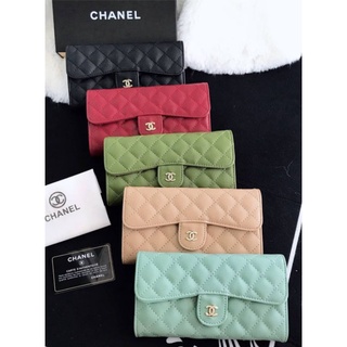 กระเป๋าสตางค์ chanel ราคาถูก ใช้เเล้วเฮงมากกหนังคาเวียร์ 
สวยตรง ไม่จกตา