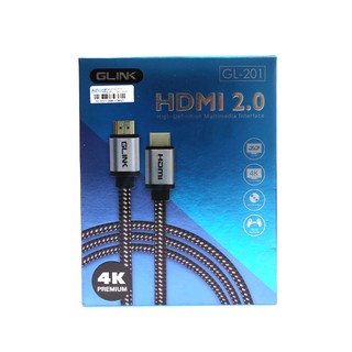 Cable HDMI 3D 4K (V.2.0) M/M (3M) สายถัก GLINK GL201