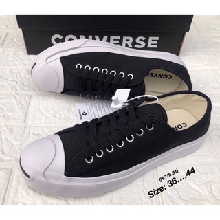 Converse Jack Purcell สีดำ รองเท้าคอนเวิร์ส แบบผ้าแคนวาส ✅Size:37-44eu พร้อมกล่อง📦 รองเท้าผู้ชาย รองเท้าผ้าใบผู้หญิง