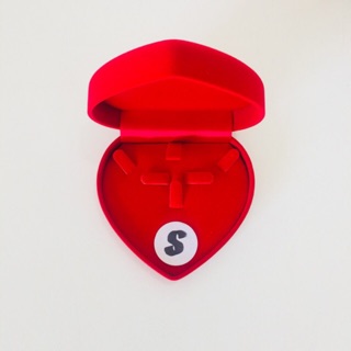 กล่องหัวใจ ใส่เครื่องประดับ ขนาด 10 cm. Size S เป็นเซ็ต กำมะหยี่ สีแดง-แดง ขนาดเล็ก no.53