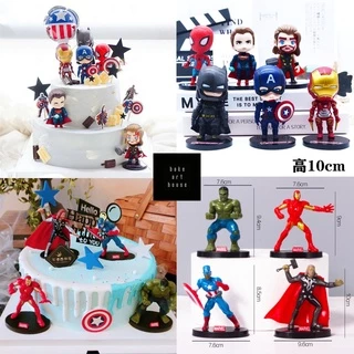ตุ๊กตา SpiderMan Thor Captain America Super--man สําหรับตกแต่งเค้ก 4 ชิ้น 6 ชิ้น
