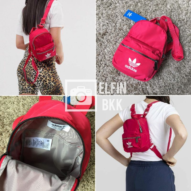 แท้ ADIDAS Mini Backpack เป้มินิ สีดำสีพีชสีแดงสีบานเย็น elfinbkk
