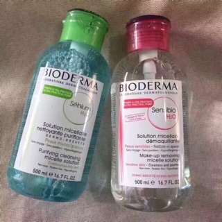 bioderma ผลิตภัณฑ์เช็คทำความสะอาดเครื่องสำอางสูตรน้ำ 500ml ❤️💚 หัวปั้ม