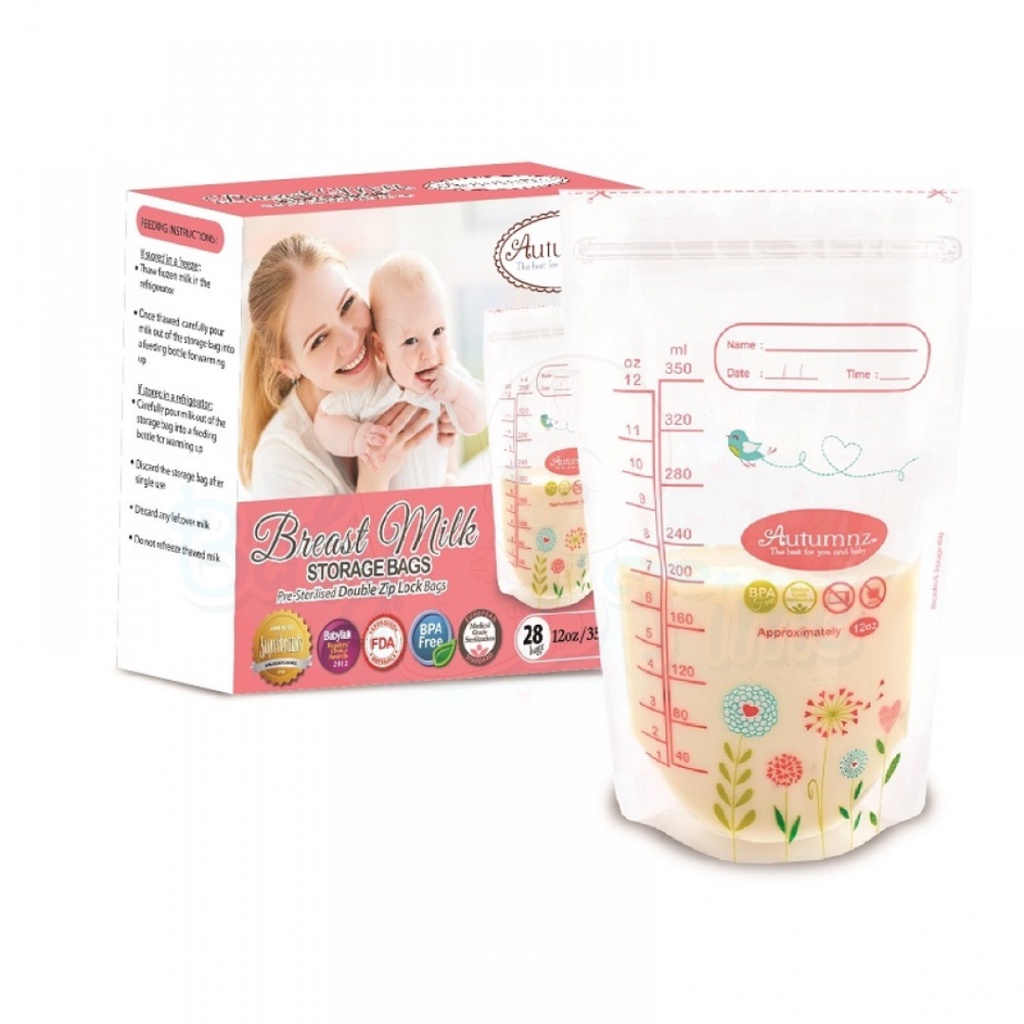 Autumnz - Double ZipLock Breastmilk Storage Bag 12oz / Thermal Ziplock Bag 12oz