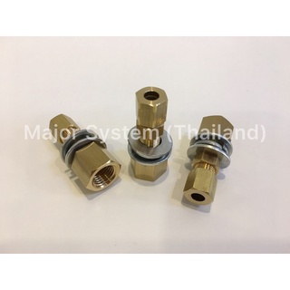 SMC DEF06-02 Copper Alloy Fitting , Bulkhead Connector ข้อต่อลม