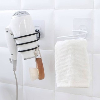 Butt spring hair dryer ที่เก็บไดร์ แขวนของติดผนังศูนย์ยากาศ สามารถรับน้ำได้สูง พร้อมที่เก็บหัวปลั๊ก ใช้แขวนผ้า เก็บไดร์