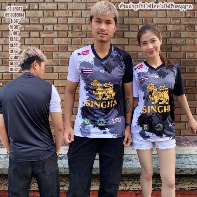 GA2สิงห์คอวี เสื้อกีฬาพิมพ์ลายเสื้อฟุตบอลเสื้อover size