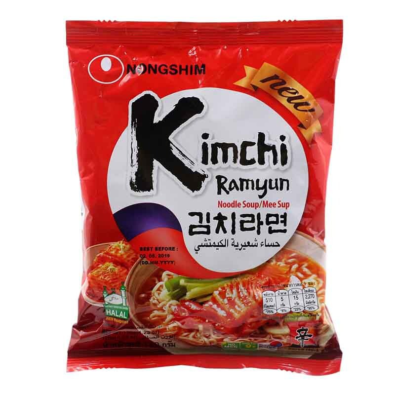 นงชิมบะหมี่รสกิมจิ 120กรัม Nongshim Kimchi Flavored Noodles 120g.