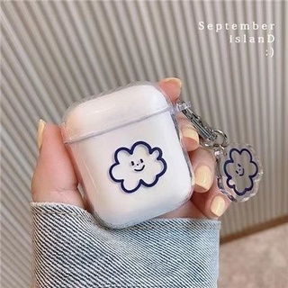 เคสหูฟังบลูทูธ ใส แบบนิ่ม ลายหน้ายิ้ม สําหรับ AirPods 1 2 Pro 3 Pro2 I12