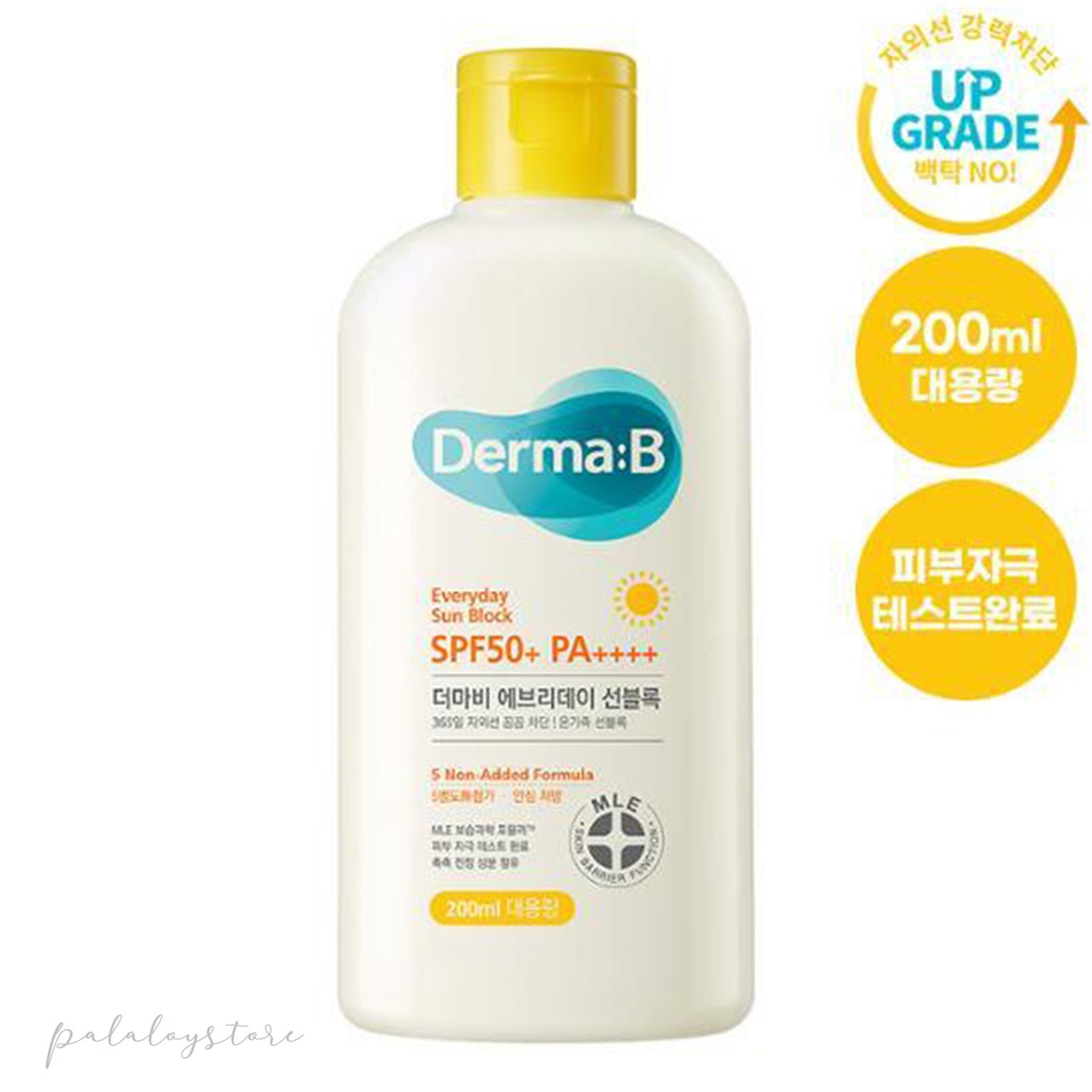 ใช้ดีมาก‼ Derma:B Everyday Sun Block SPF50+ 200ml - Korean Suncare Skincare azdH กันแดดจากเกาหลีที่อ่อนโยนกับผิว